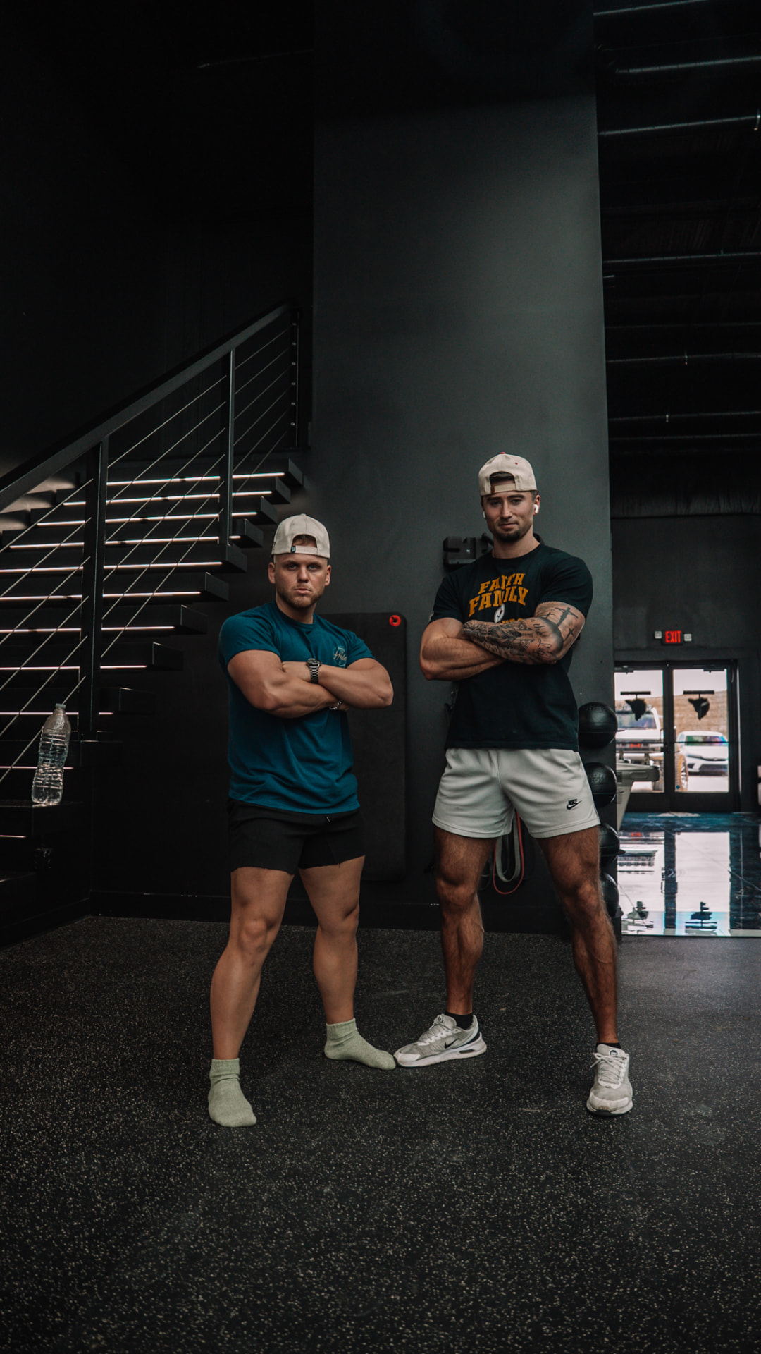 Two of the founders in the gym