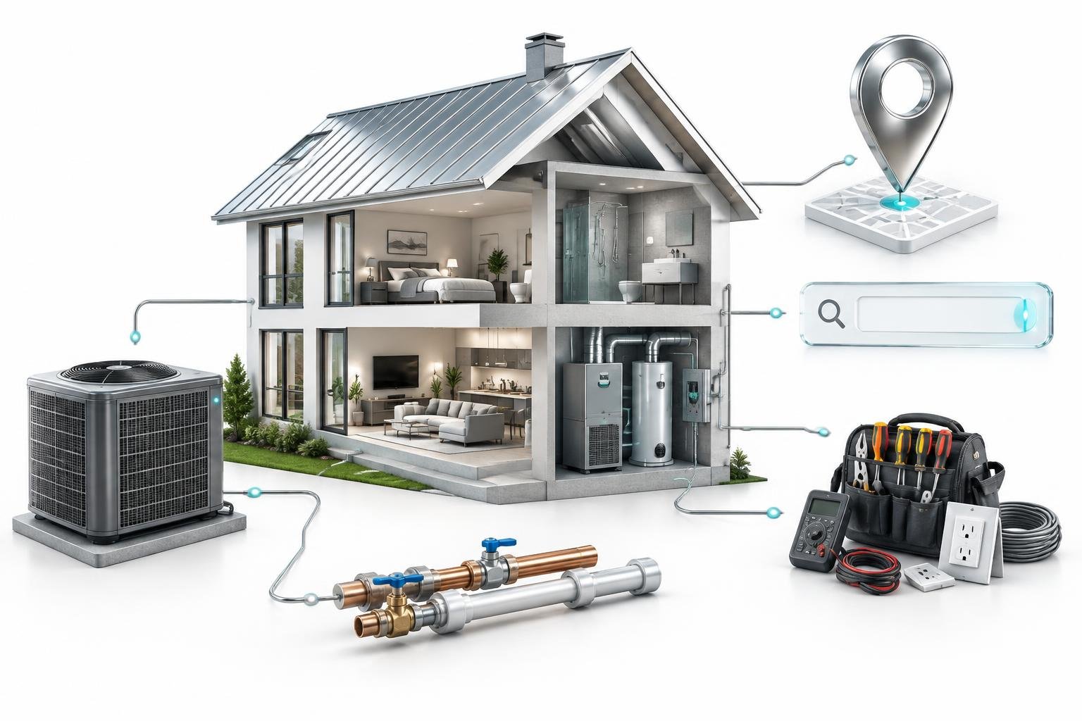 Affordable Air Heating & Cooling - illustrative industry artwork